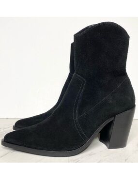 Jeffrey Campbell Jessine Black Suede Pointy Toe Bootie 9